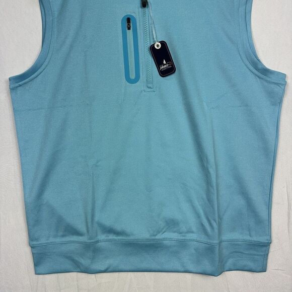 NWT Johnnie-O Denny Performance 1/4 Quarter Zip Golf Vest Blue Mens Medium $138 - Picture 4 of 11